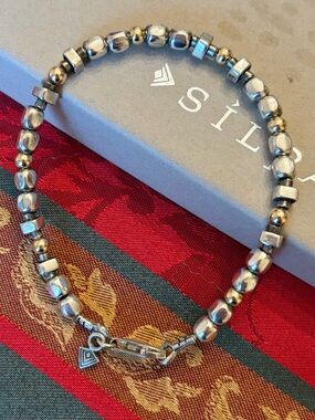 Vintage Silpada Sterling Silver and 14K Gold-Filled Bead Bracelet